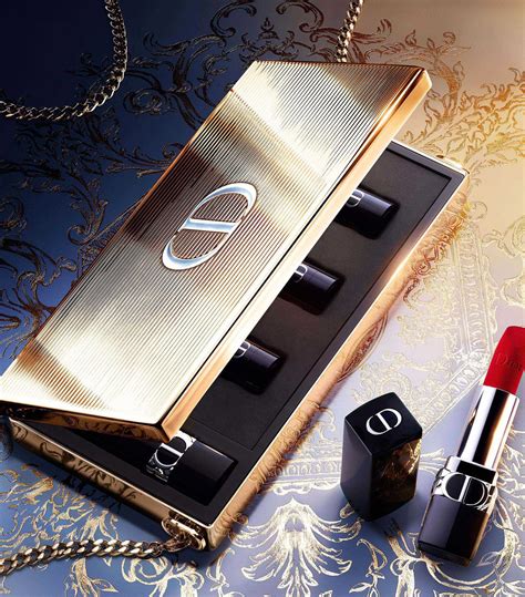 dior makeup clutch - limited edition|Dior limited edition lipstick set.